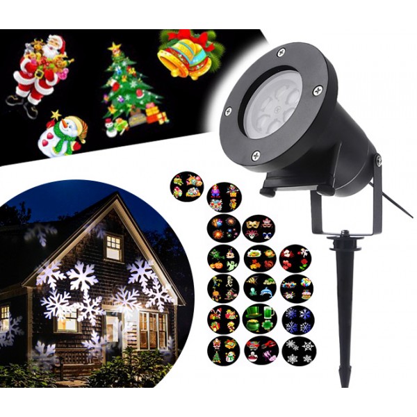 LED Proyector Efecto de Luz de Navidad con 12 Patrones Intercambiables IP65 a Prueba de Agua para uso en Interiores y Exteriores Como Luz de Jardín para Navidad Topwill Luces de Navidad Proyector 