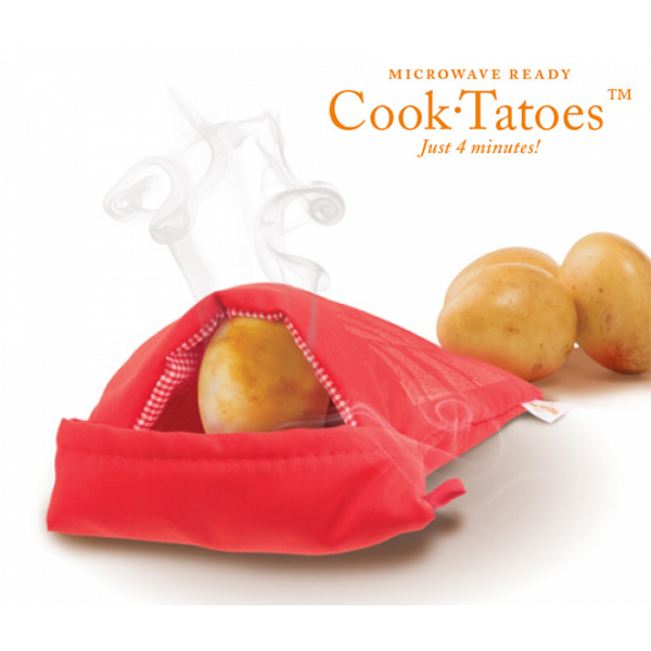 Patatas Perfectas enSolo 4-6 Minutos Tela Lavable y Reutilizable 25 x 19 x 2 cm Verdelif Bolsa para Cocinar Patatas Rojo Bolsa para Patatas en Microondas Bolsa para Cocinar Patatas 